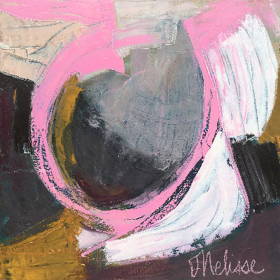 pink gray gold abstract oil painting on canvas created by artist danielle nelisse